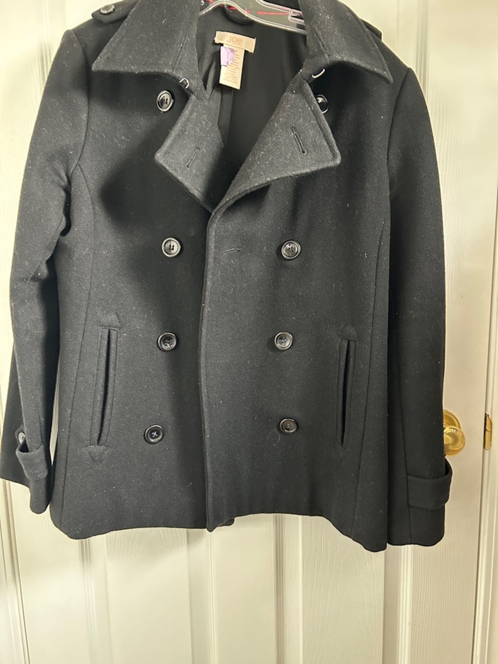 Joe Fresh Black Double-Breasted Wool Peacoat - Picture 2 of 7